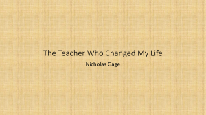 The Teacher Who Changed My LIfe
