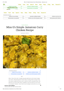 Miss G’s Simple Jamaican Curry Chicken Recipe - Jamaicans.com