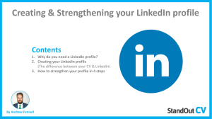 LinkedIn Guide - Setup and Strengthening