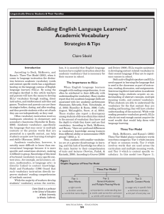 Building English Language Learners' Academic Vocabulary