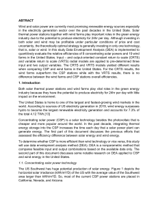 CSP vs Wind Farm Efficiency in US: A DEA Analysis