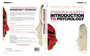 ספר הקורס-Atkinson   Hilgard s Introduction to Psychology, 15th edition