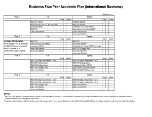 International Business - 4 Year Plan - 2015