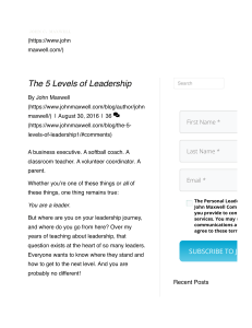 The 5 Levels of Leadership – John Maxwell