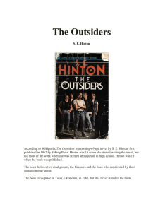 0. The Outsiders - SE Hinton