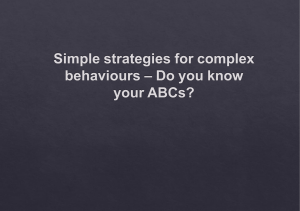 Behaviour Management and ABC Assessment Presentation