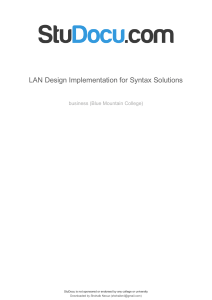 LAN Design Implementation for Syntax Solutions