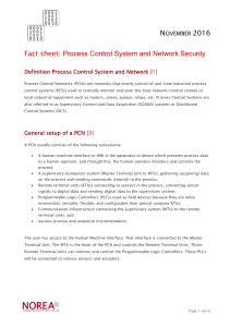 2016 NOREA Fact sheet: Process Control System and Network Security 