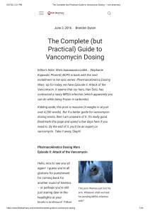 The Complete (but Practical) Guide to Vancomycin Dosing — tl;dr pharmacy