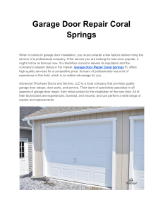 Garage Door Repair Coral Springs