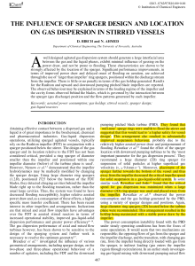 The Influence of Sparger Design and Location on Gas Dispersion in Stirred Vessels