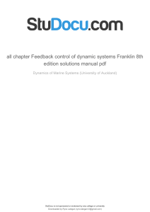 Feedback Control of Dynamic Systems Chapter 1 Solutions