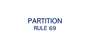 Partition Notes