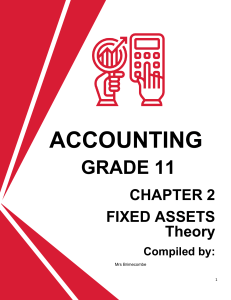 Accounting Fixed Assets Theory Grade 11