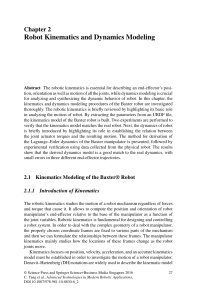 Robot kinematics and dynamics modeling