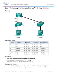 6.3.2.4 Lab - Configuring Per-Interface Inter-VLAN Routing - solution