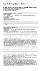 Year 9 Biology Course Outline