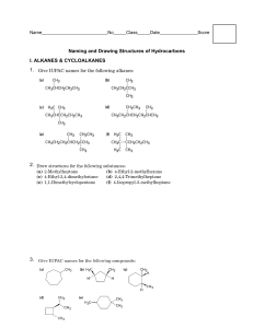 Activity 1-Naming Hydrocarbons (2)