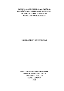 (Mohd Asmawi Muhamad) - Tarajim al-Abwab di dalam Sahih al-B