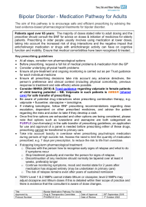 Bipolar Disorder Medication Pathway for Adults