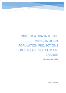 Investigation into the impacts of UN population projections on the costs of climate change using an Integrated Assessment Model