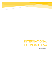 International Economic Law Notes