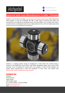 Universal Joint cross Manufacturers