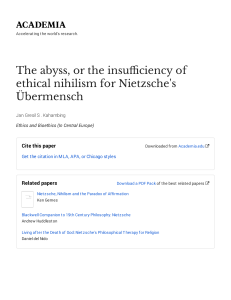  24537829 Ethics Bioethics The abyss or the insufficiency of ethical nihilism for Nietzsche s Ubermensch-with-cover-page-v2