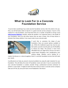What to Look For in a Concrete Foundation Service