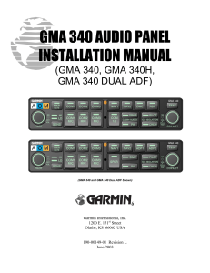 GMA 340 Audio Panel Installation Manual