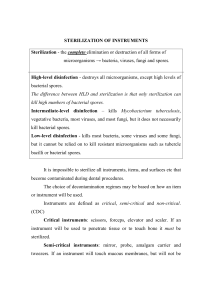 Sterilization in dentistry