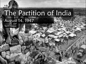 The Partition of India PowerPoint