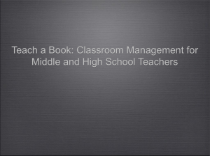 Classroom Management for Middle & High School Teachers