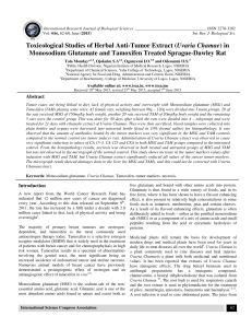 Toxicological Studies of Herbal Anti-Tumor Extract (Uvaria Chamae) in