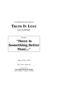 Truth In Love Lectureship Program 2012