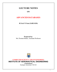 CSE Advance Databases Lecture Notes