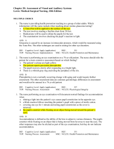 Visual & Auditory Systems Nursing Assessment Questions