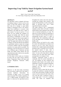 Improving Crop Yield by Smart Irrigation System based on IoT