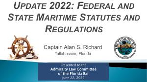 Update 2022– Federal and State Maritime Statutes and Regulations