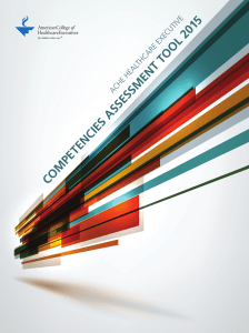 ACHE Compentcies (skills) assessment tool, 2015 ed.