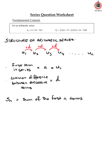 Arithmetic and Geometric Series Question Worksheet