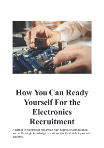 How You Can Ready Yourself For the Electronics Recruitment