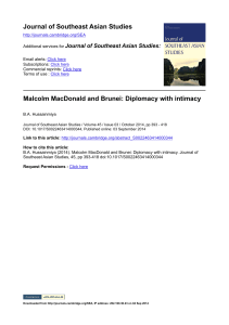 Malcolm MacDonald and Brunei Diplomacy with Intimacy Hussainmiya