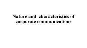 Nature and  characteristics of corporate communications