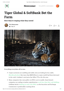 Tiger Global & SoftBank Bet the Farm - by Eric Newcomer