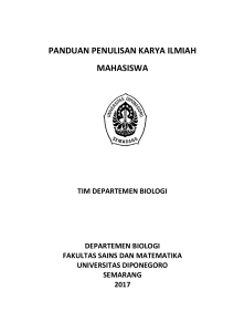 Panduan Penulisan Karya Ilmiah  Mahasiswa Biologi