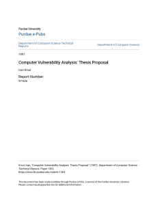 Computer Vulnerability Analysis  Thesis Proposal