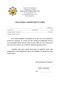 TRANSFER COMMITMENT FORM