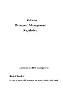 Vehicle Overspeed Managment  Regulation