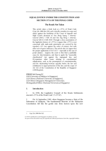 9801 2 Chan Sek Keong Equal Justice and s 377A of the Penal Code (Published on e-First 14 October 2019)